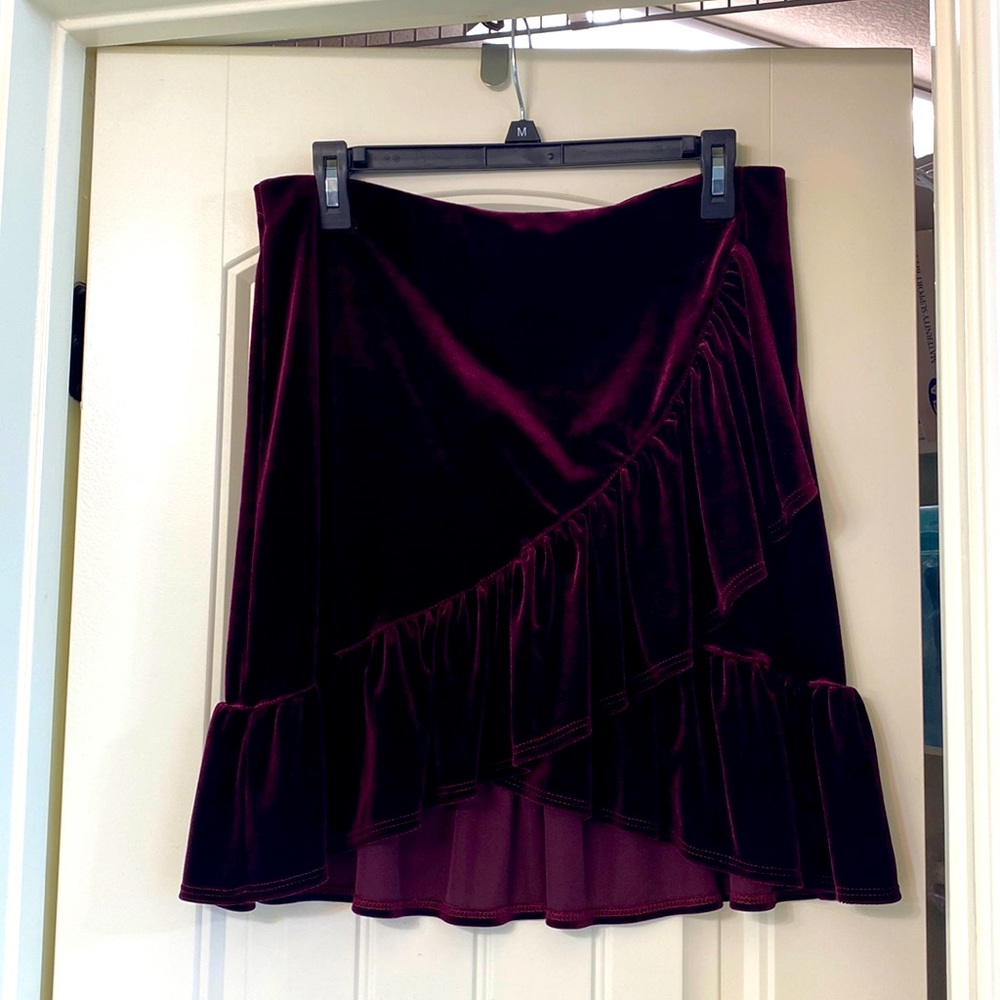 Urban outfitters dark burgundy velour skirt